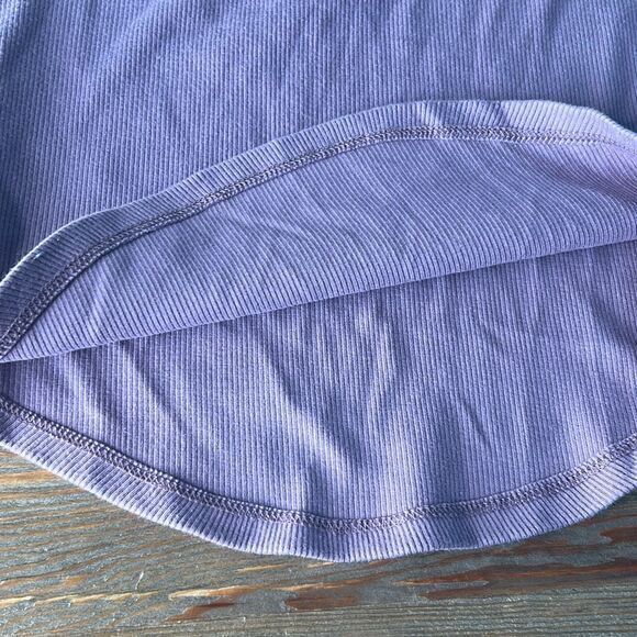 Wild fable purple ribbed cropped shirt crop top  woman's small tank top - Picture 6 of 6